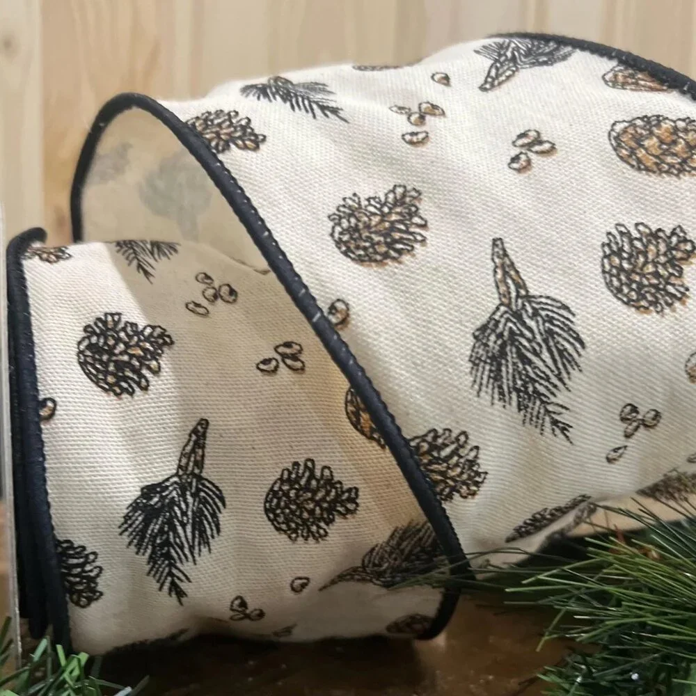 Canvas Pinecone Ribbon 4